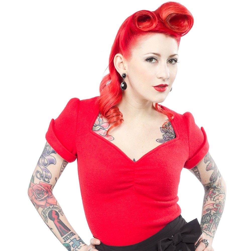Sourpuss red sugar sweater top